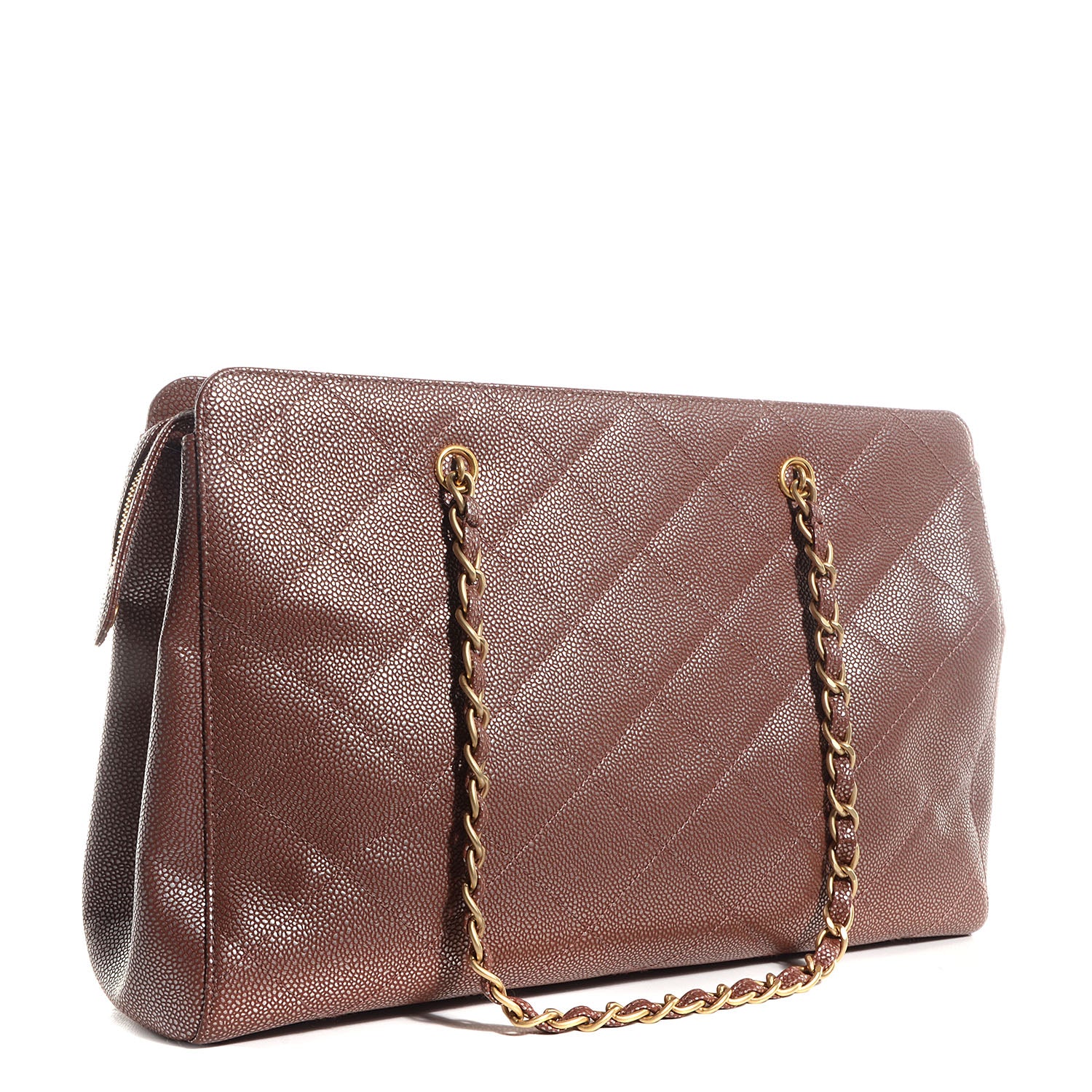 Chanel Metallic Caviar Quilted Shoulder Bag Brown 3 of 8