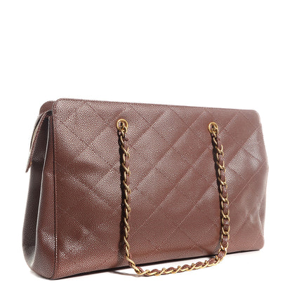 Chanel Metallic Caviar Quilted Shoulder Bag Brown 3 of 8