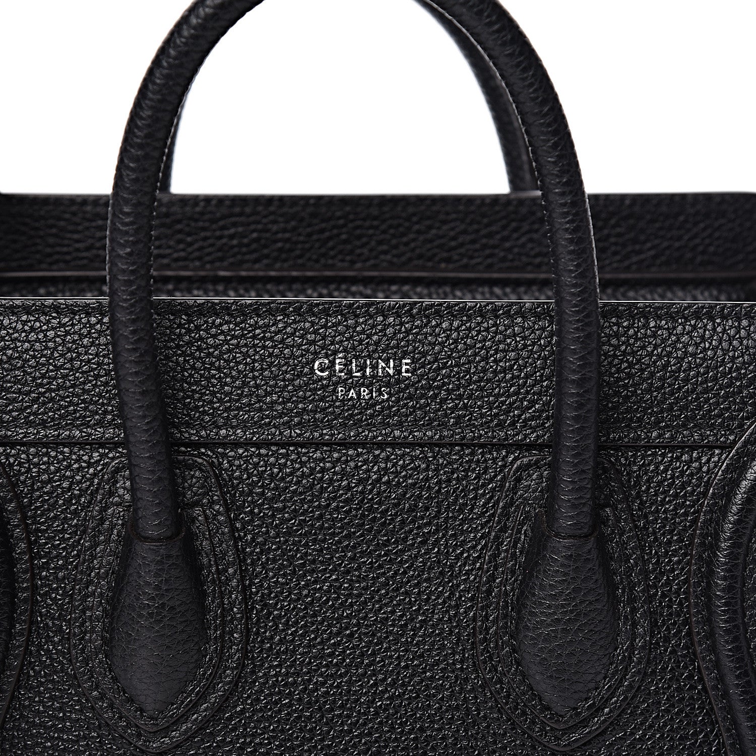 Celine Drummed Calfskin Nano Luggage Black 10 of 10