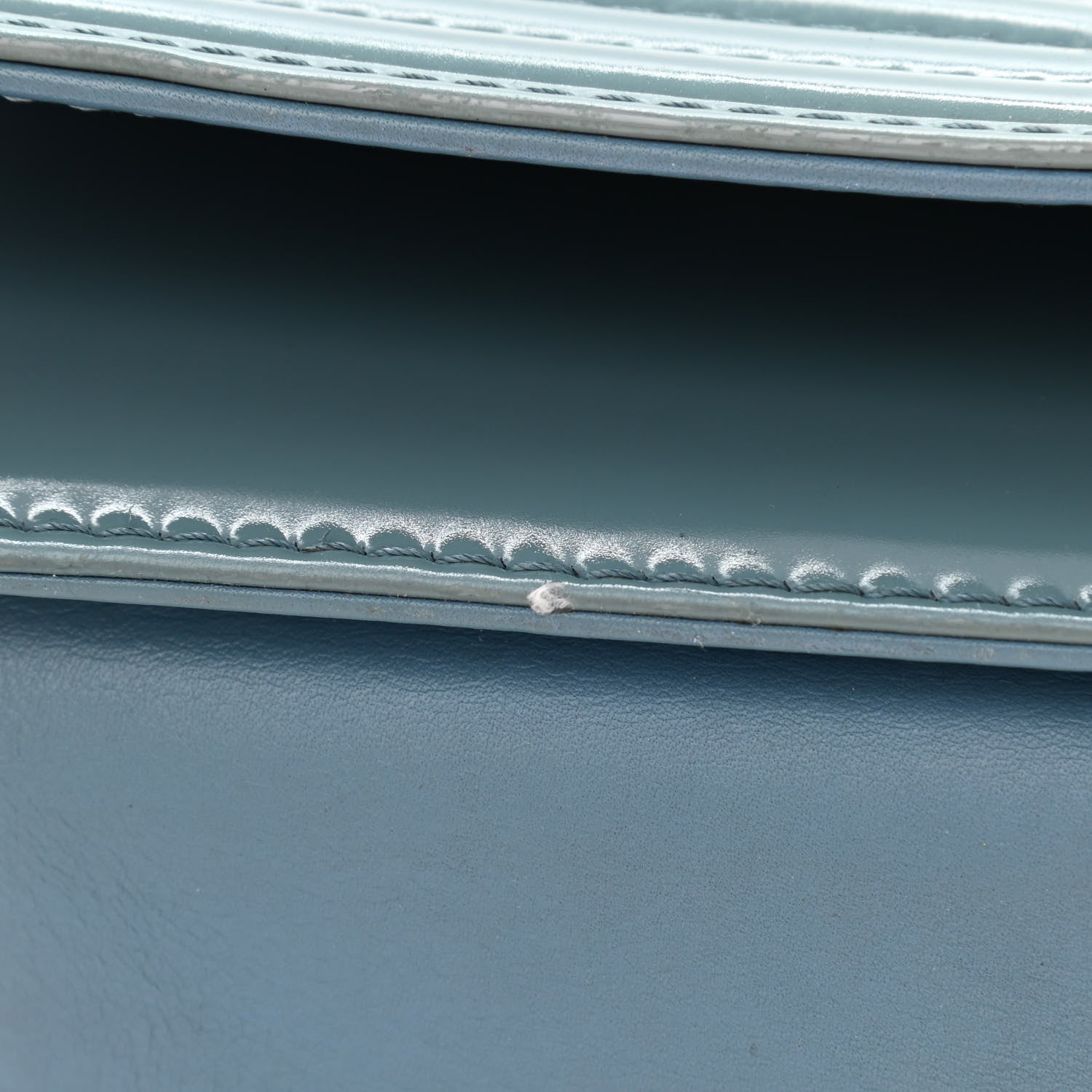 Chanel Patent Calfskin Medium Plexiglass Boy Flap Light Blue 13 of 13