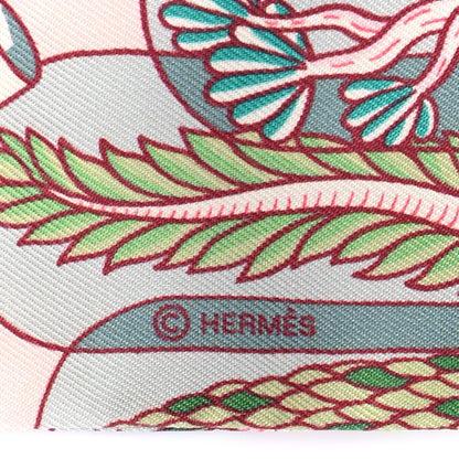 Hermes Silk Exposition Universelle Twilly Rose Poudre Vert 4 of 4