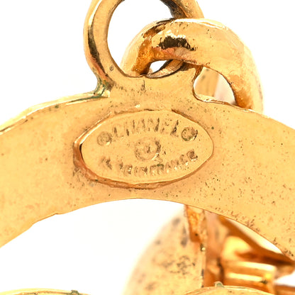 Chanel Metal CC Circle Logo Drop Clip On Earrings Gold 4 of 5