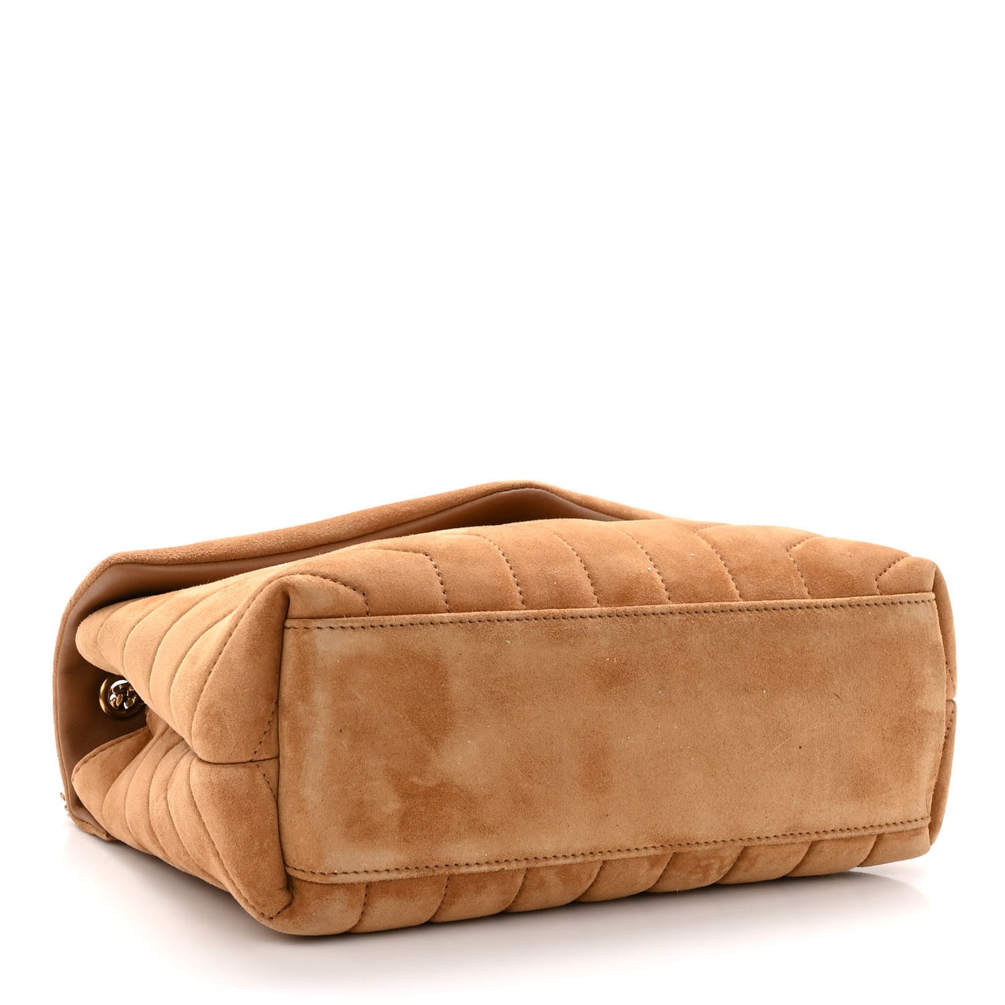 Suede Calfskin Y Quilted Monogram Small Loulou Chain Satchel Cinnamon