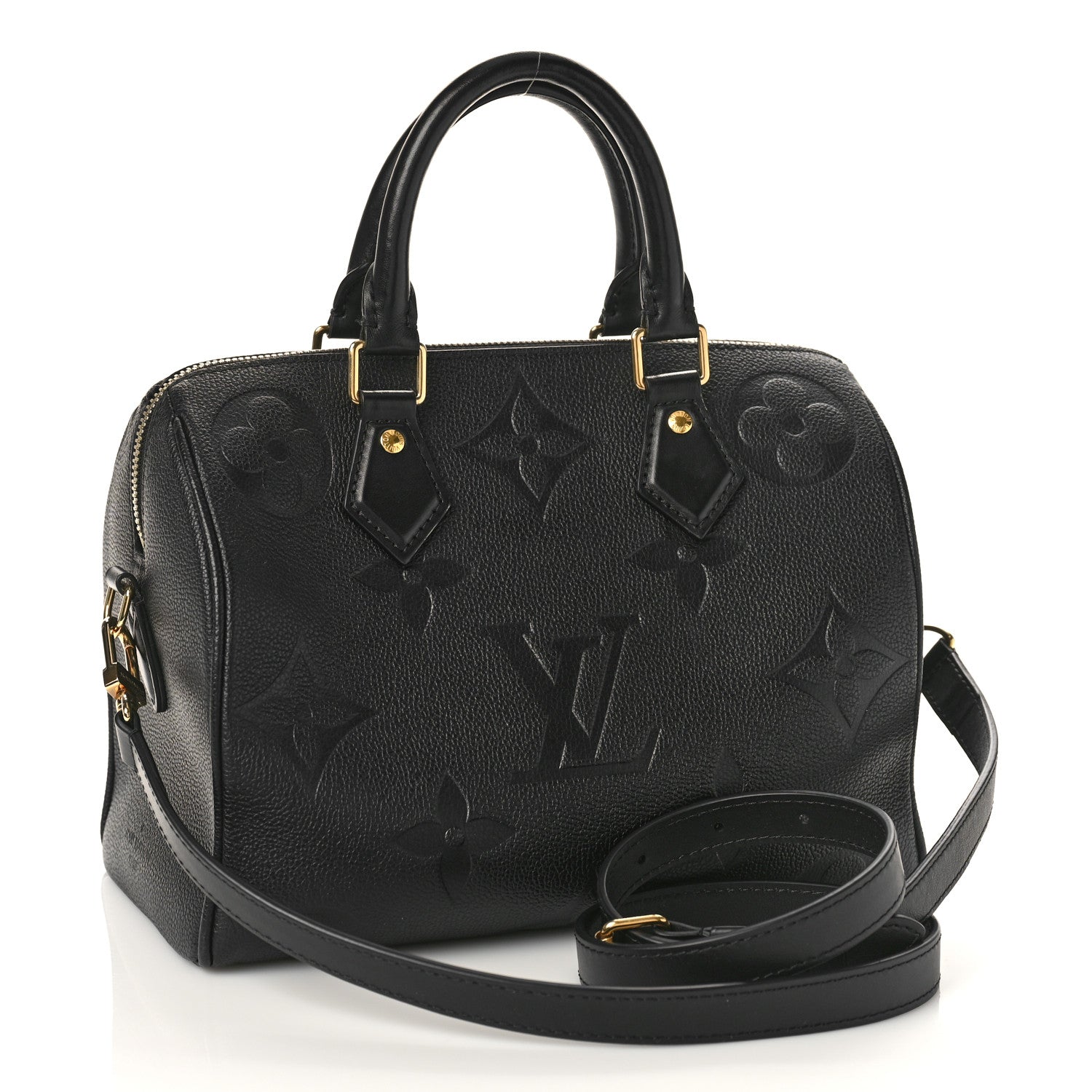 Louis Vuitton Empreinte Monogram Giant Speedy Bandouliere 25 Black 2 of 8