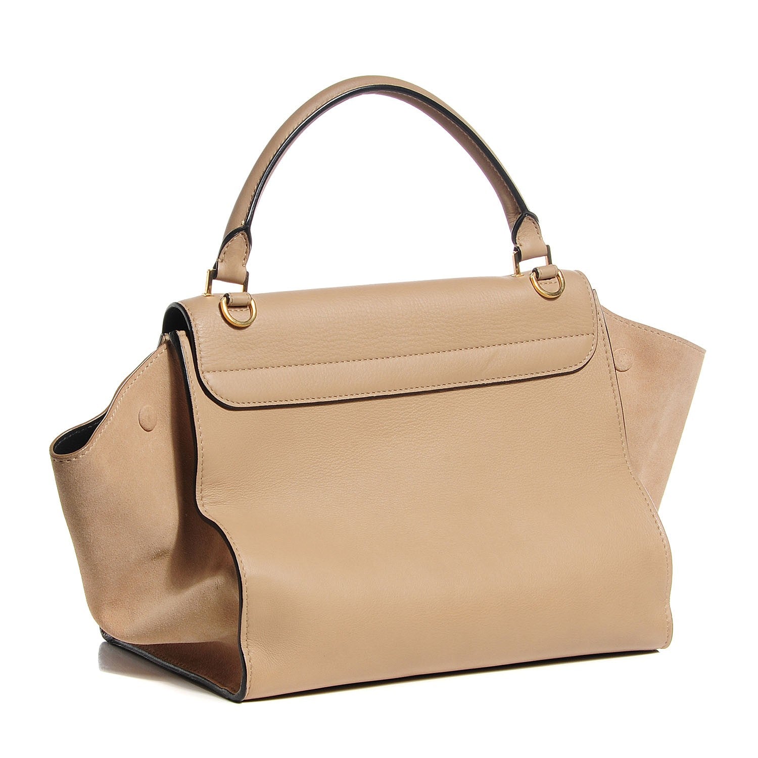 Celine Smooth Calfskin Suede Medium Trapeze Sahara 3 of 10