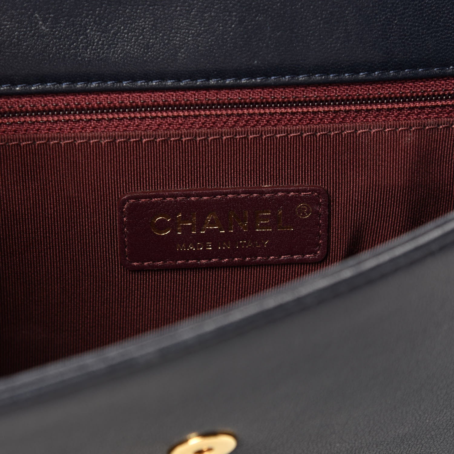 Chanel Sheepskin Quilted Vintage Mademoiselle Flap Navy 6 of 10