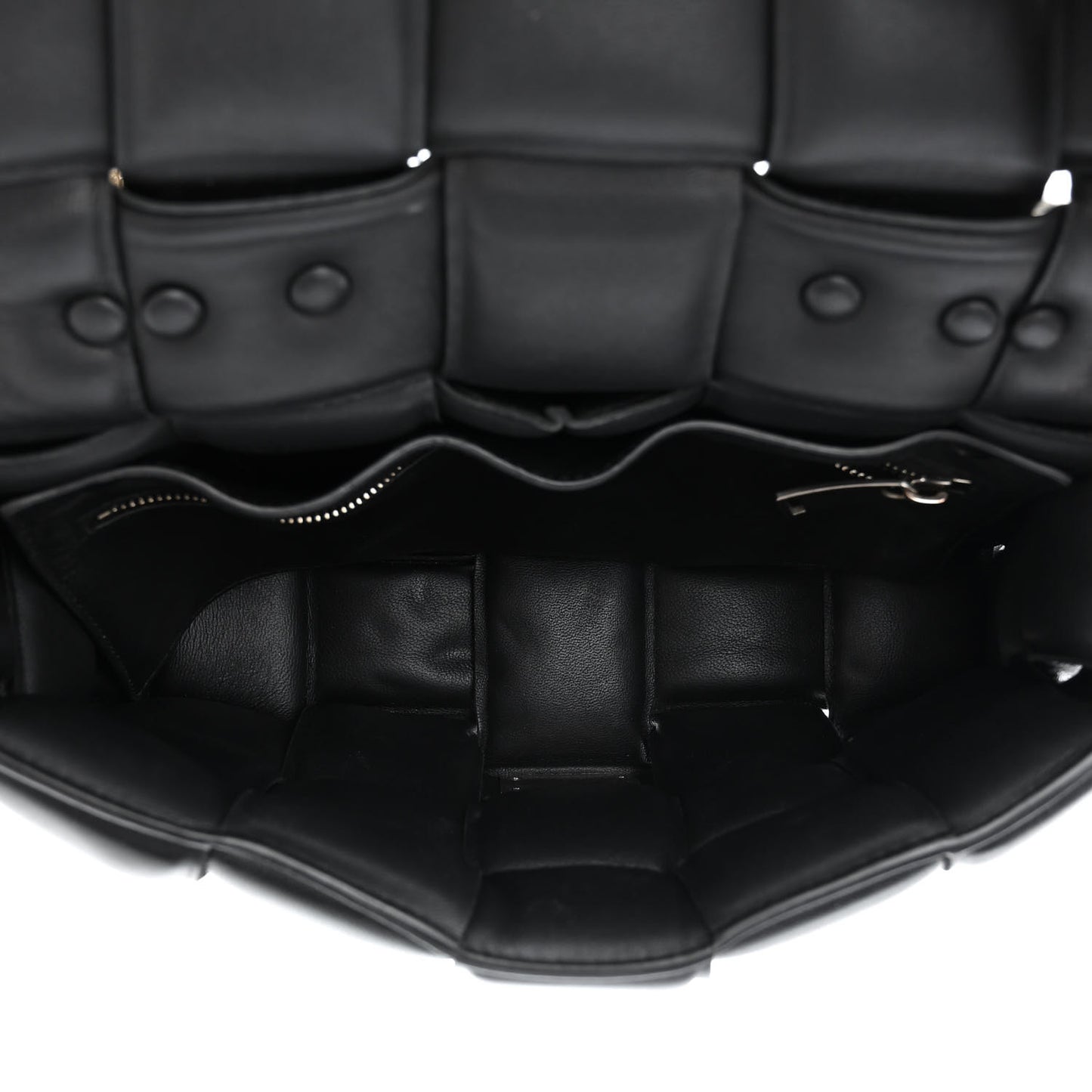 Lambskin Maxi Intreccio Padded Chain Cassette Crossbody Bag Black