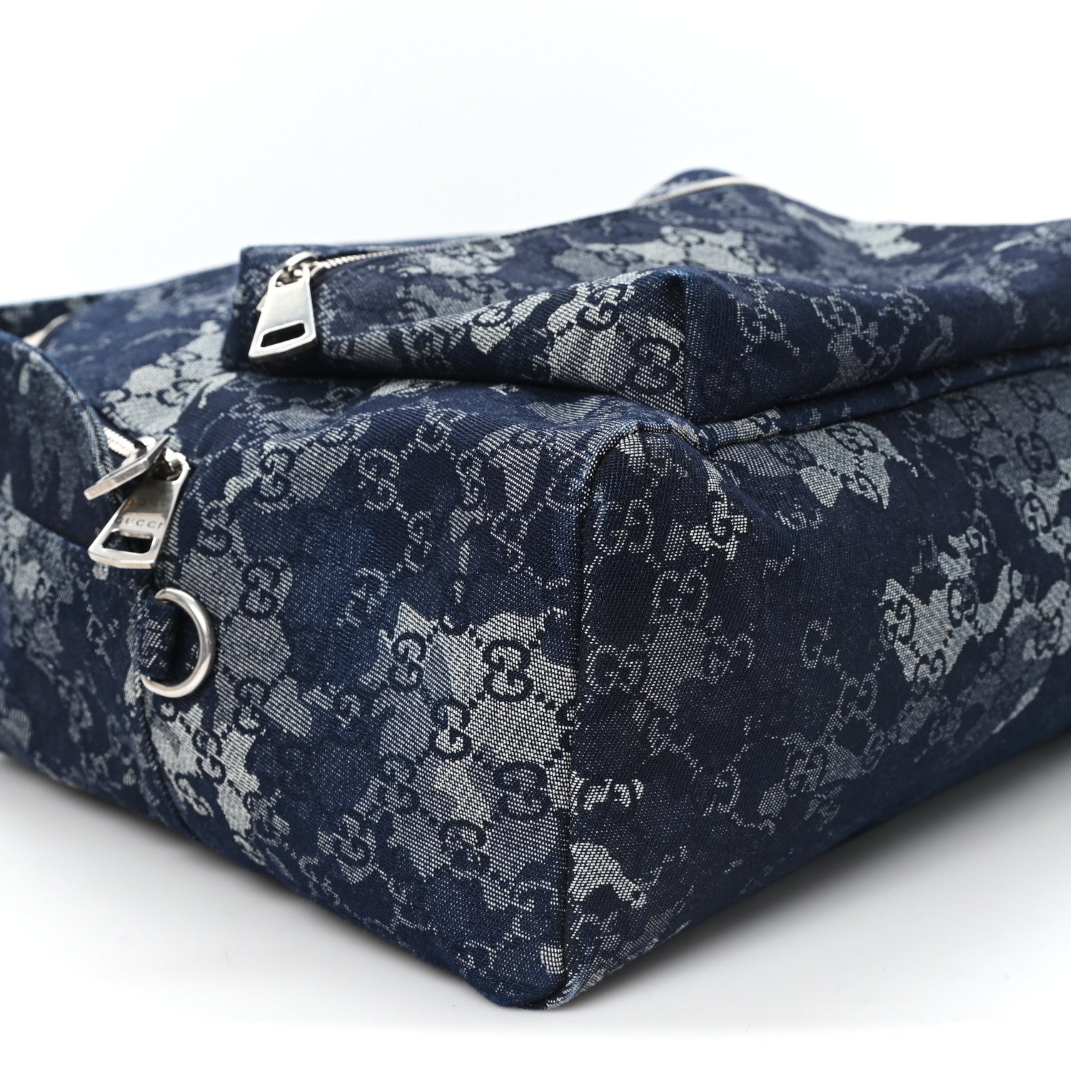 Gucci Denim Monogram Camouflage Large Backpack Blue 9 of 10