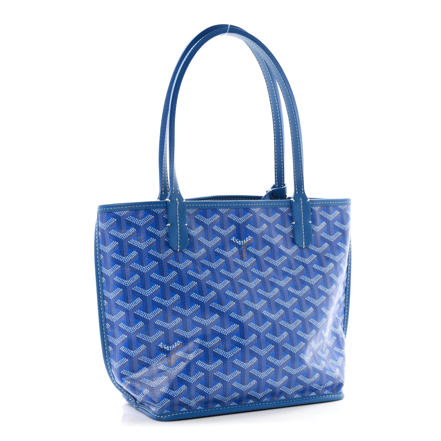 Goyardine Reversible Mini Anjou Sky Blue