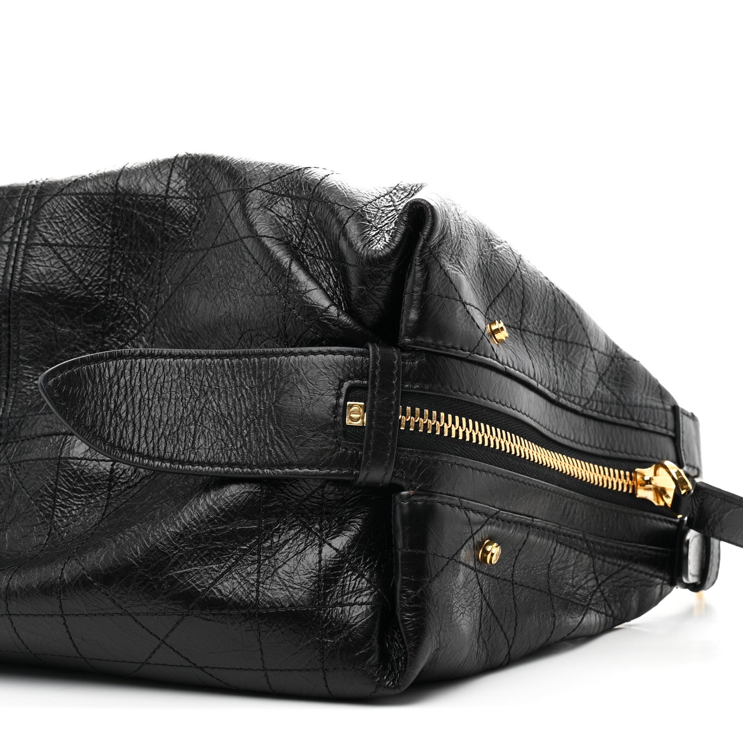Christian Dior Crinkled Calfskin Macrocannage Medium D-Journey Bag Black 10 of 11
