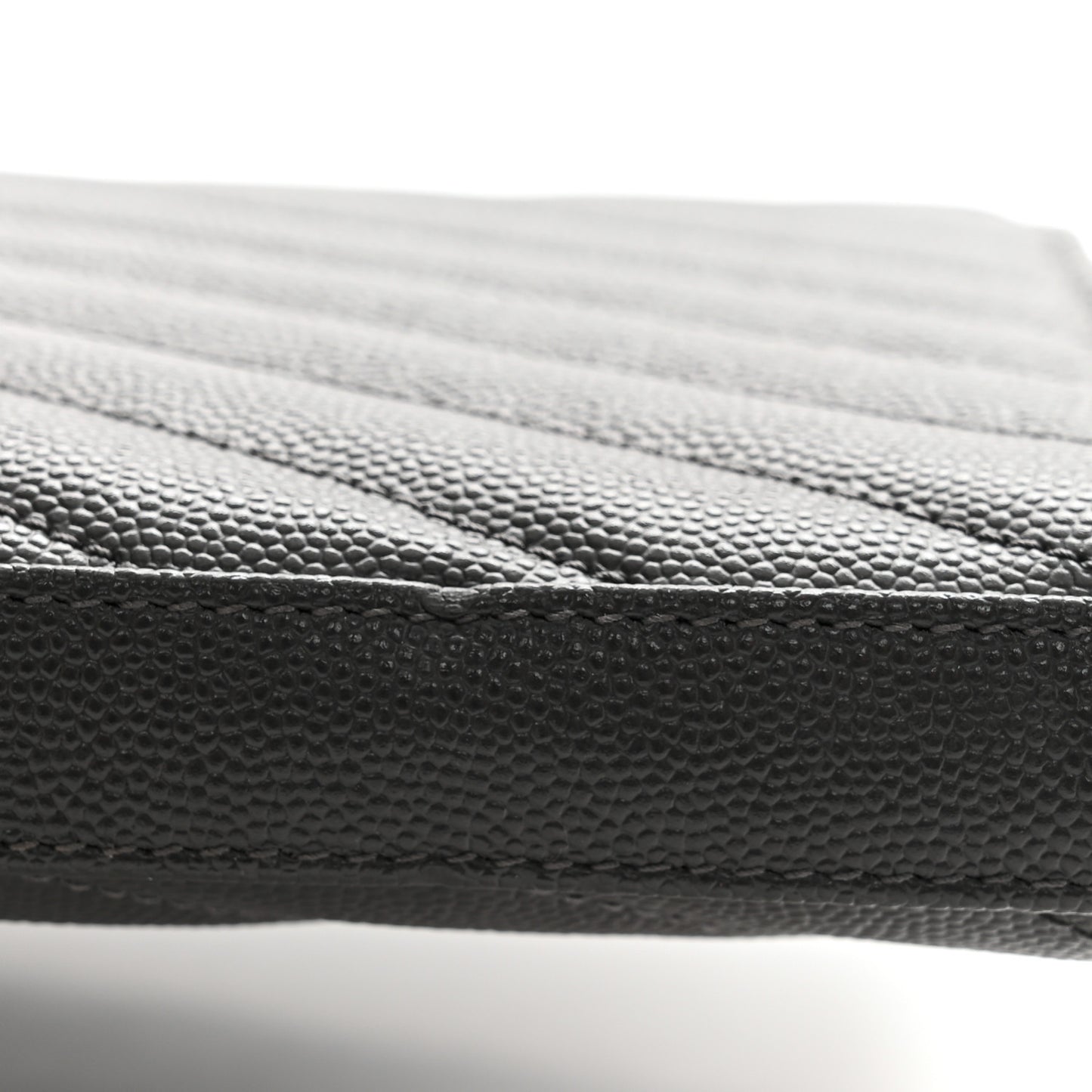 Grain De Poudre Matelasse Chevron Monogram Chain Wallet Oyster Grey