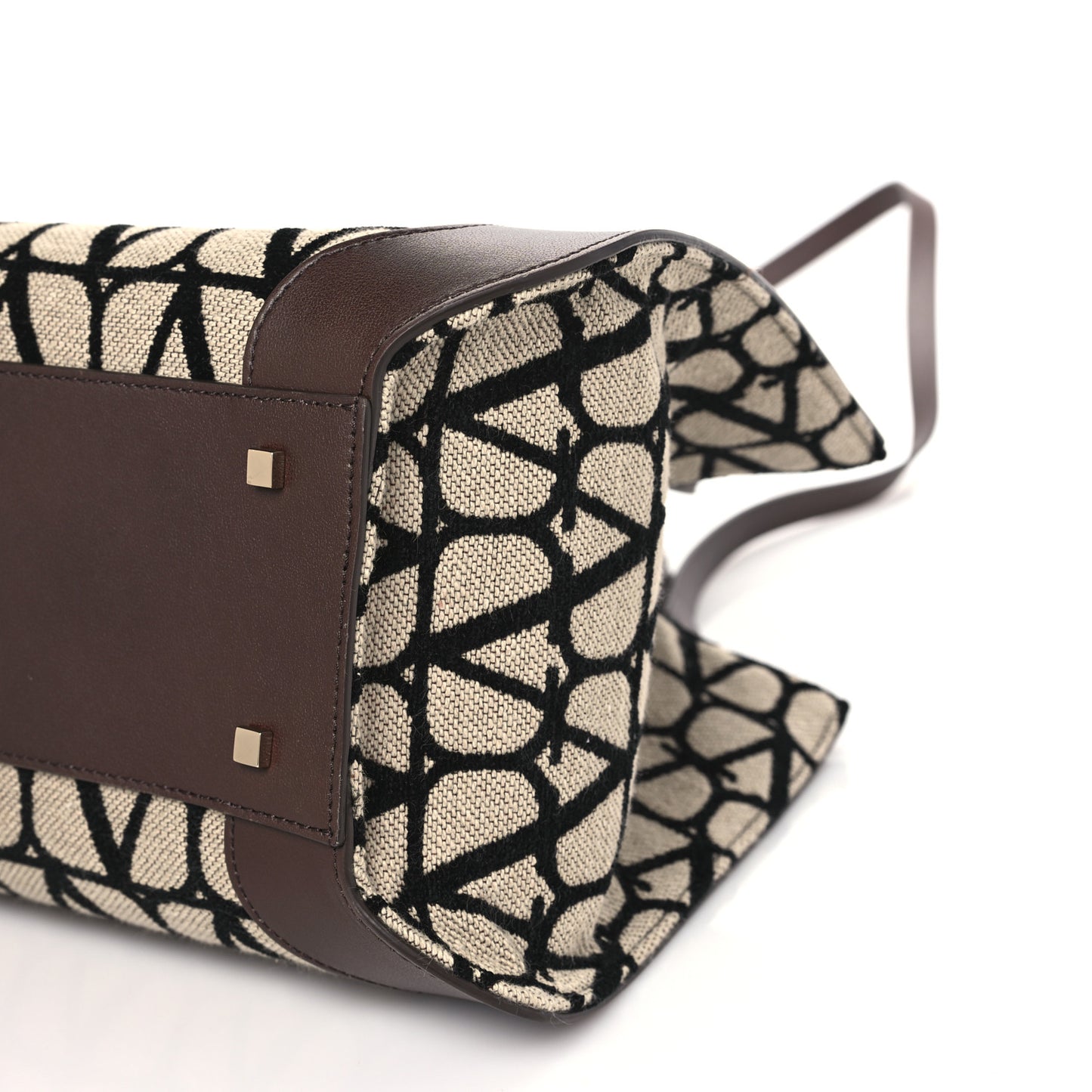 Toile Iconographe Calfskin Medium Vlogo Tote Naturale Black Fondant