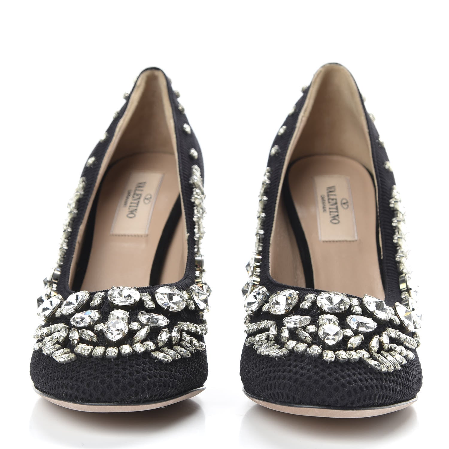 Valentino Garavani Mesh Crystal Embellished Pumps 36 Black 2 of 9