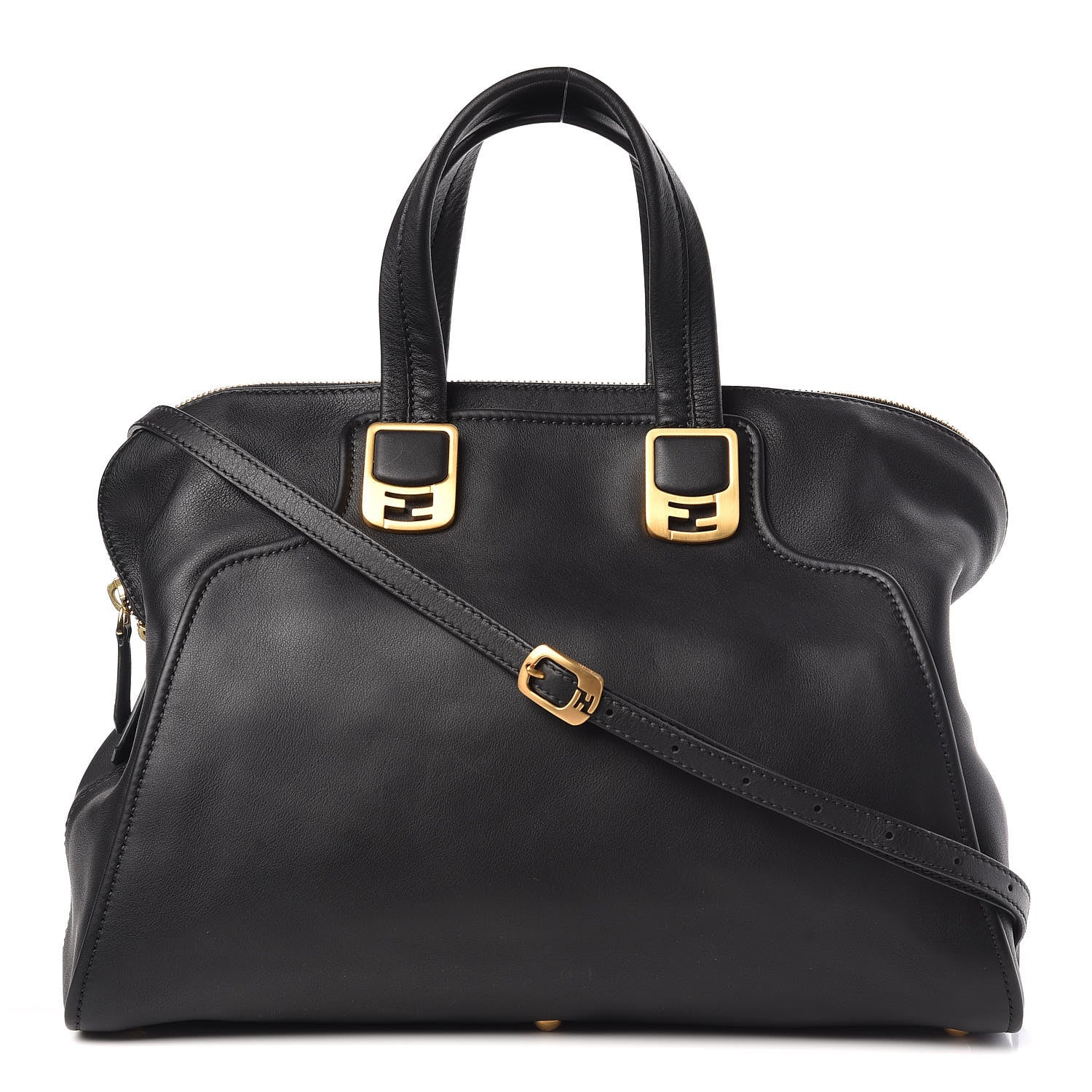 Fendi Vitello Dolce Marmol Large Chameleon Tote Black 1 of 13