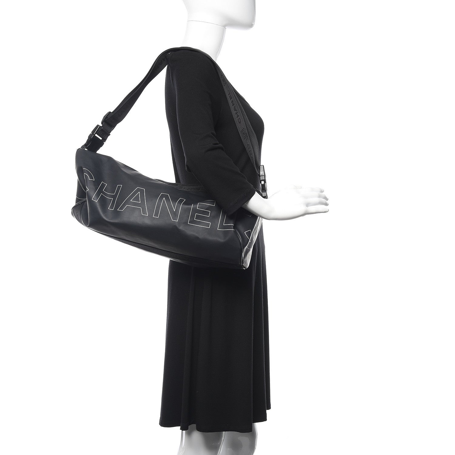 Chanel Rubber Nylon Sport Duffle Black 2 of 14