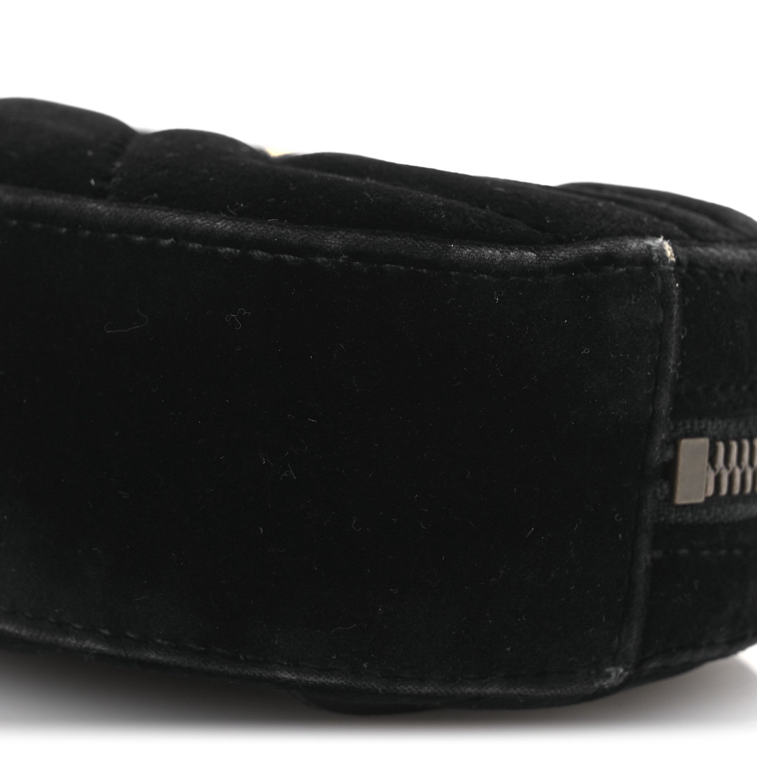 Gucci Velvet Matelasse GG Marmont Belt Bag Black 10 of 15