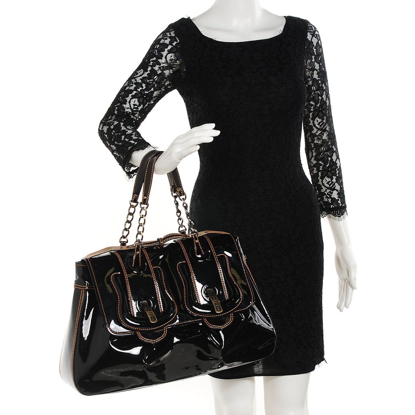Patent Large B Bag Black