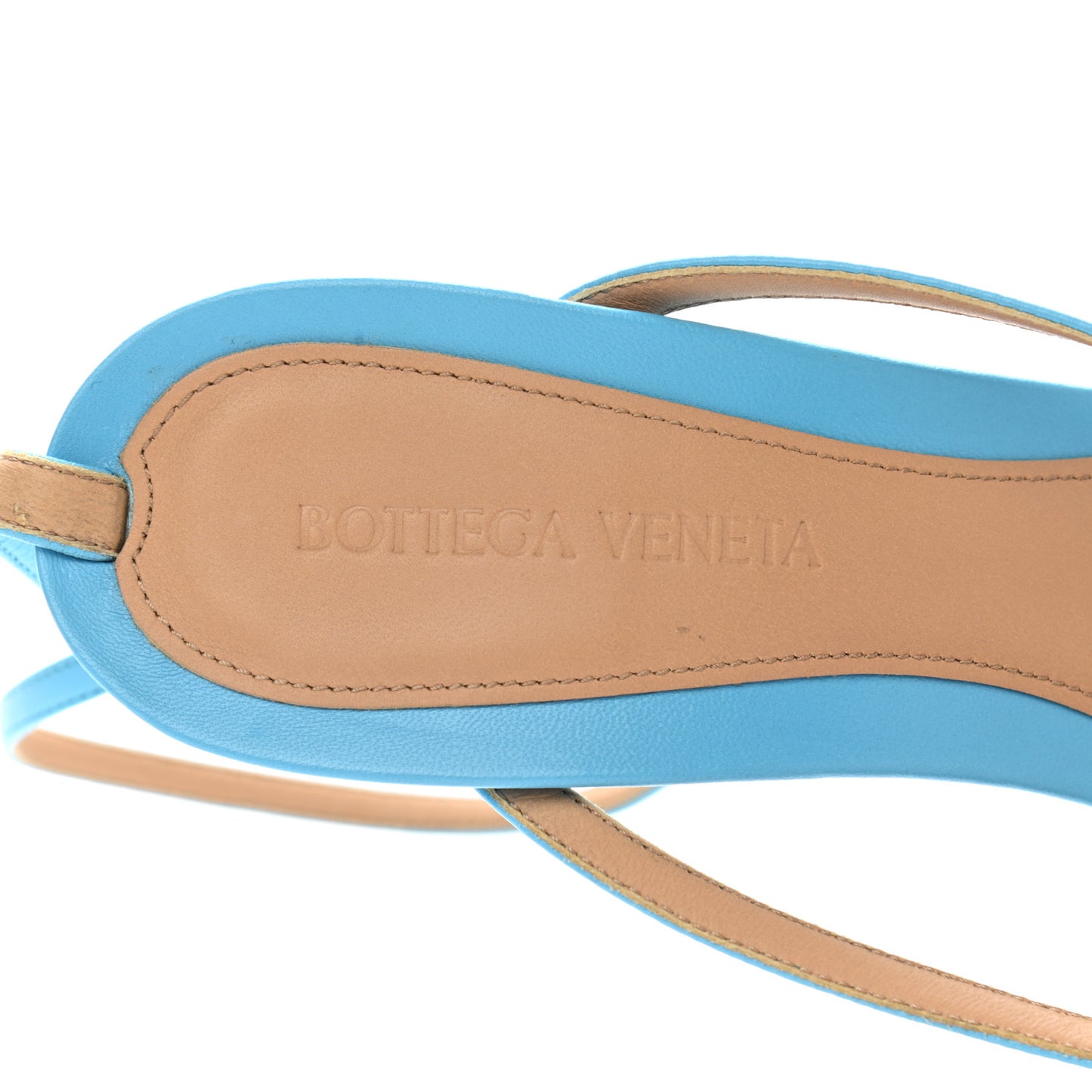 Lambskin Stretch Multi Strap 90mm Sandals 40 Sky Blue