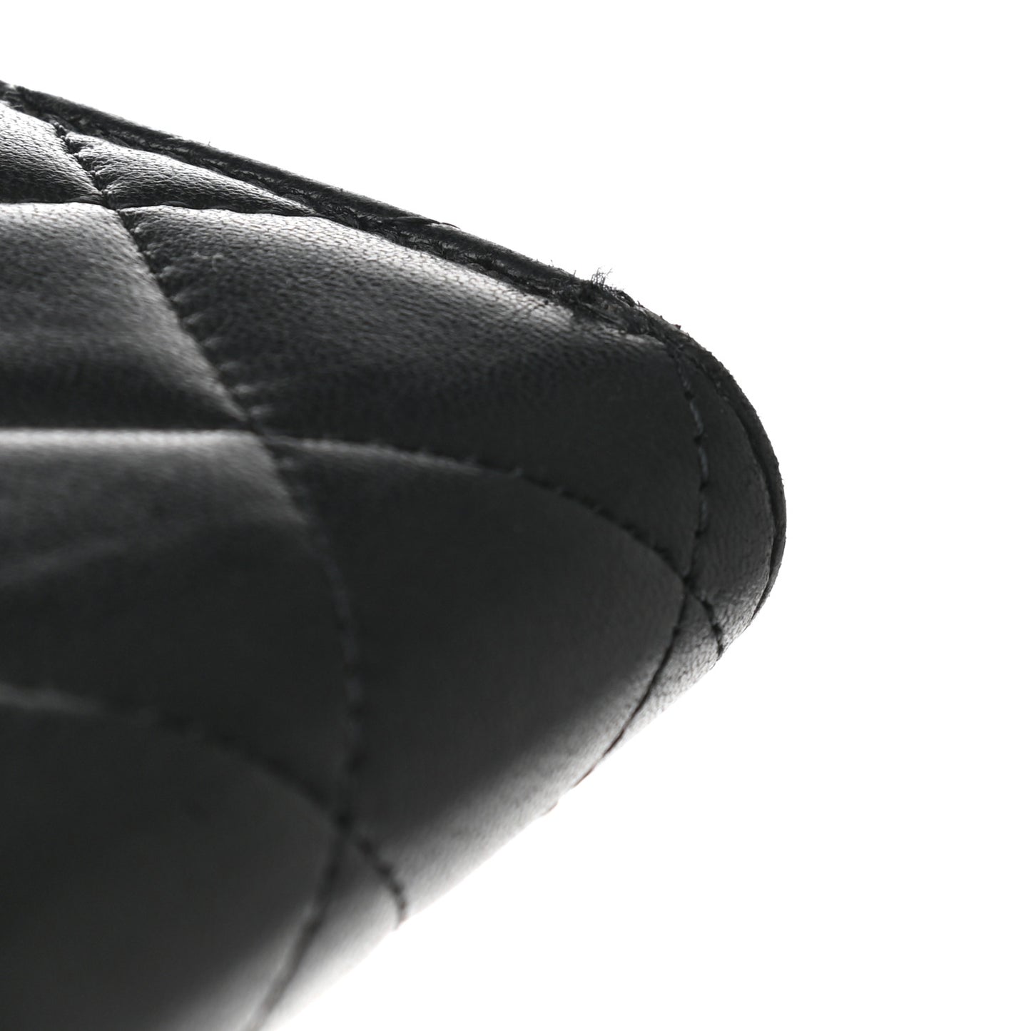 Lambskin Quilted Compact Flap Wallet Black