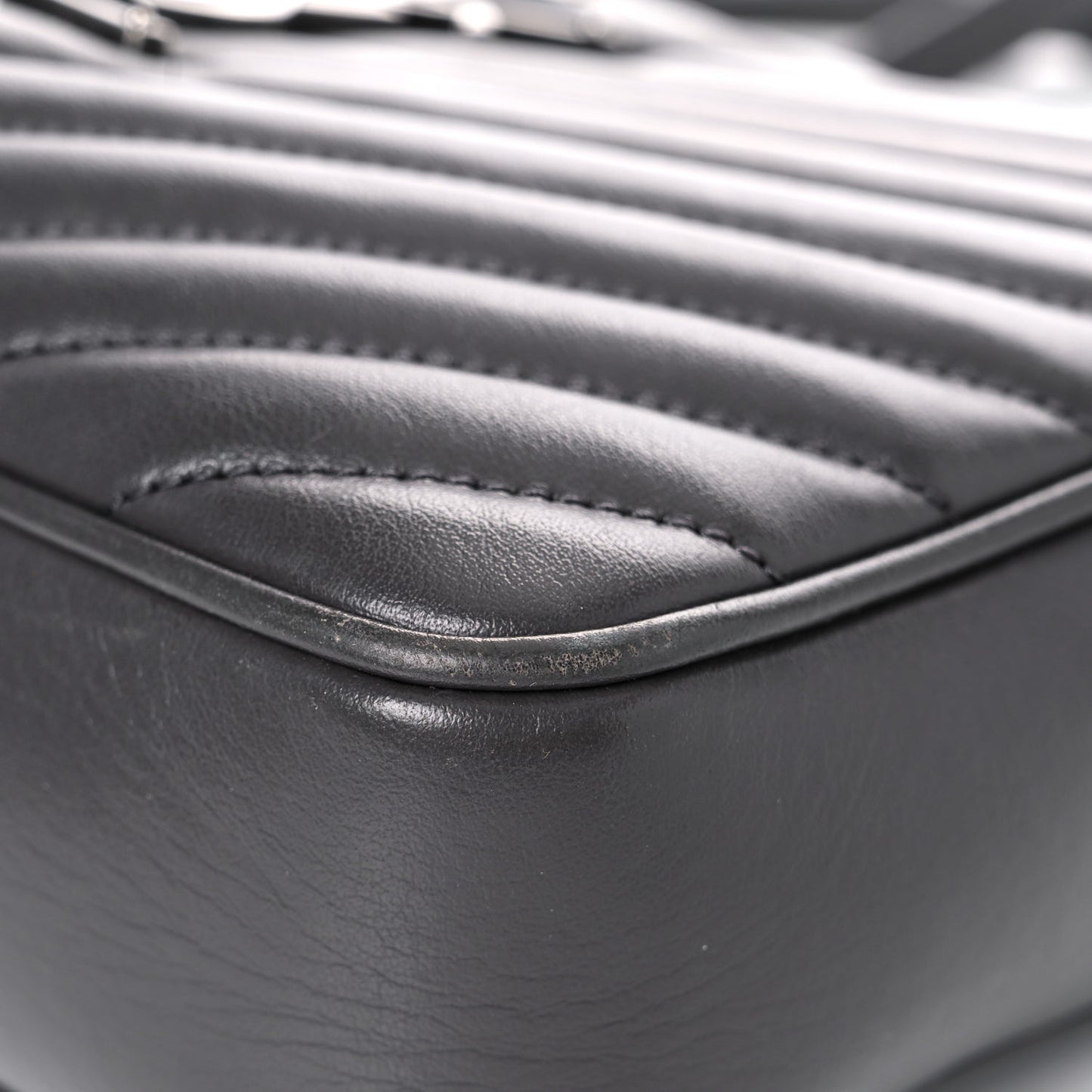 Calfskin Matelasse Monogram Lou Camera Bag Grey Kaki