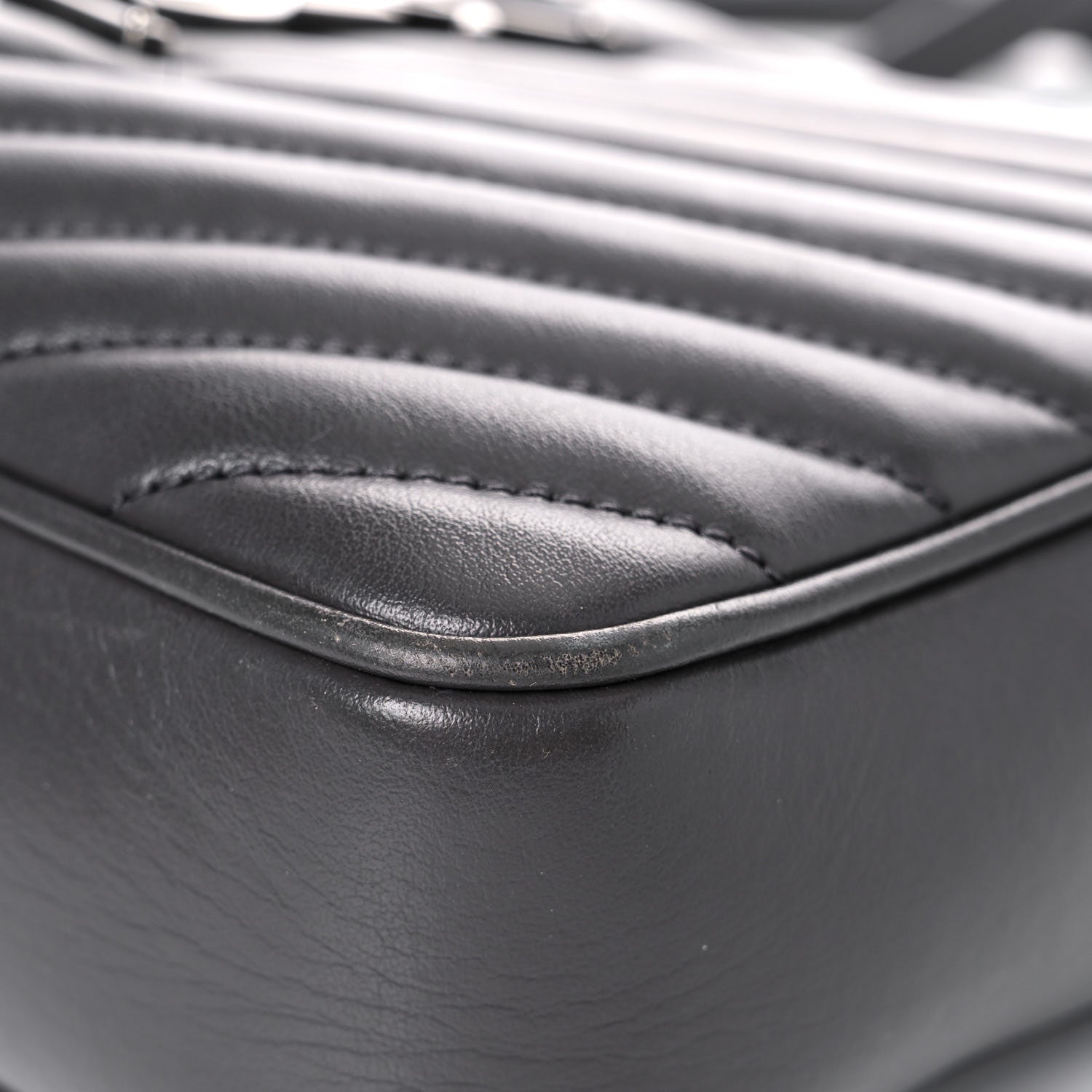 Saint Laurent Calfskin Matelasse Monogram Lou Camera Bag Grey Kaki 9 of 20