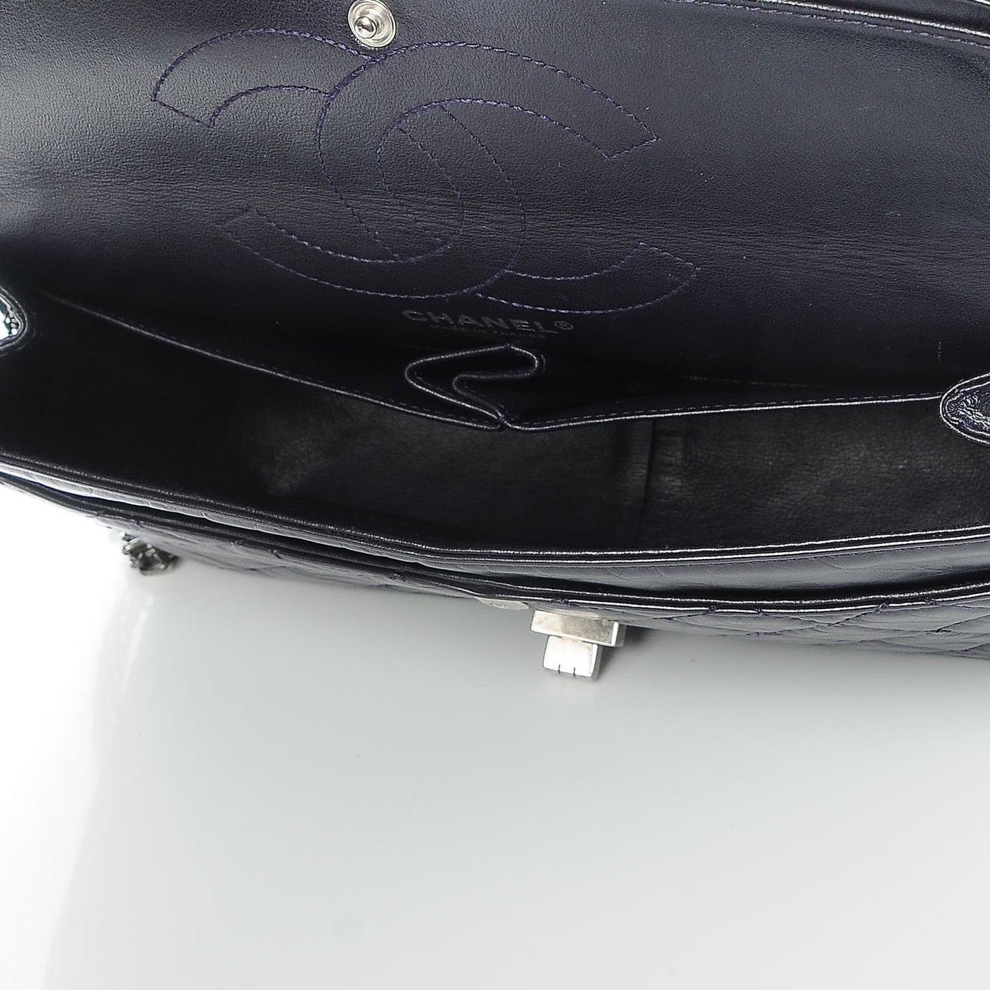 Aged Calfskin Quilted 2.55 Reissue 226 Flap Dark Purple