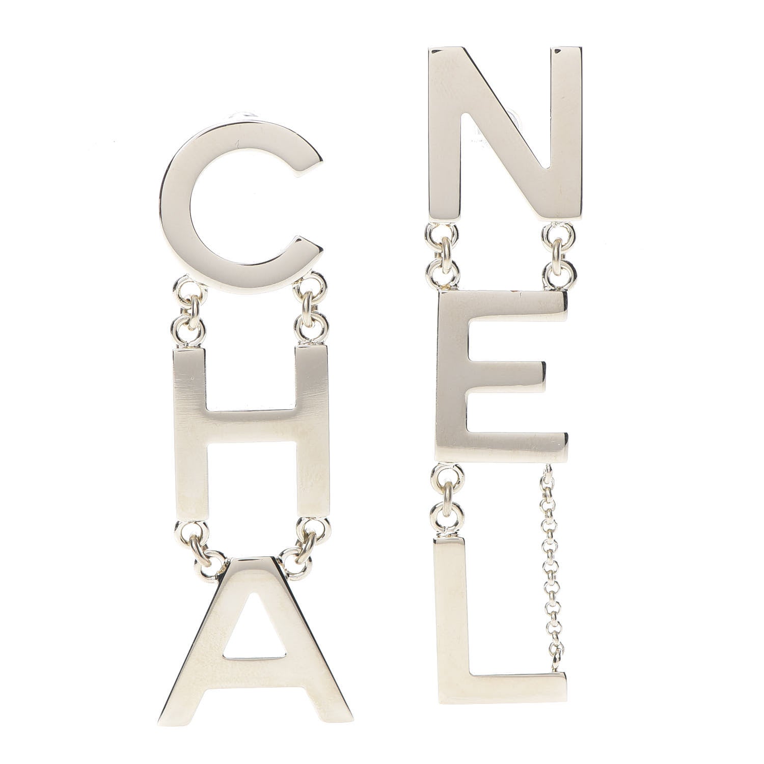 Chanel Metal Cha-Nel Logo Drop Earrings Gold 1 of 5