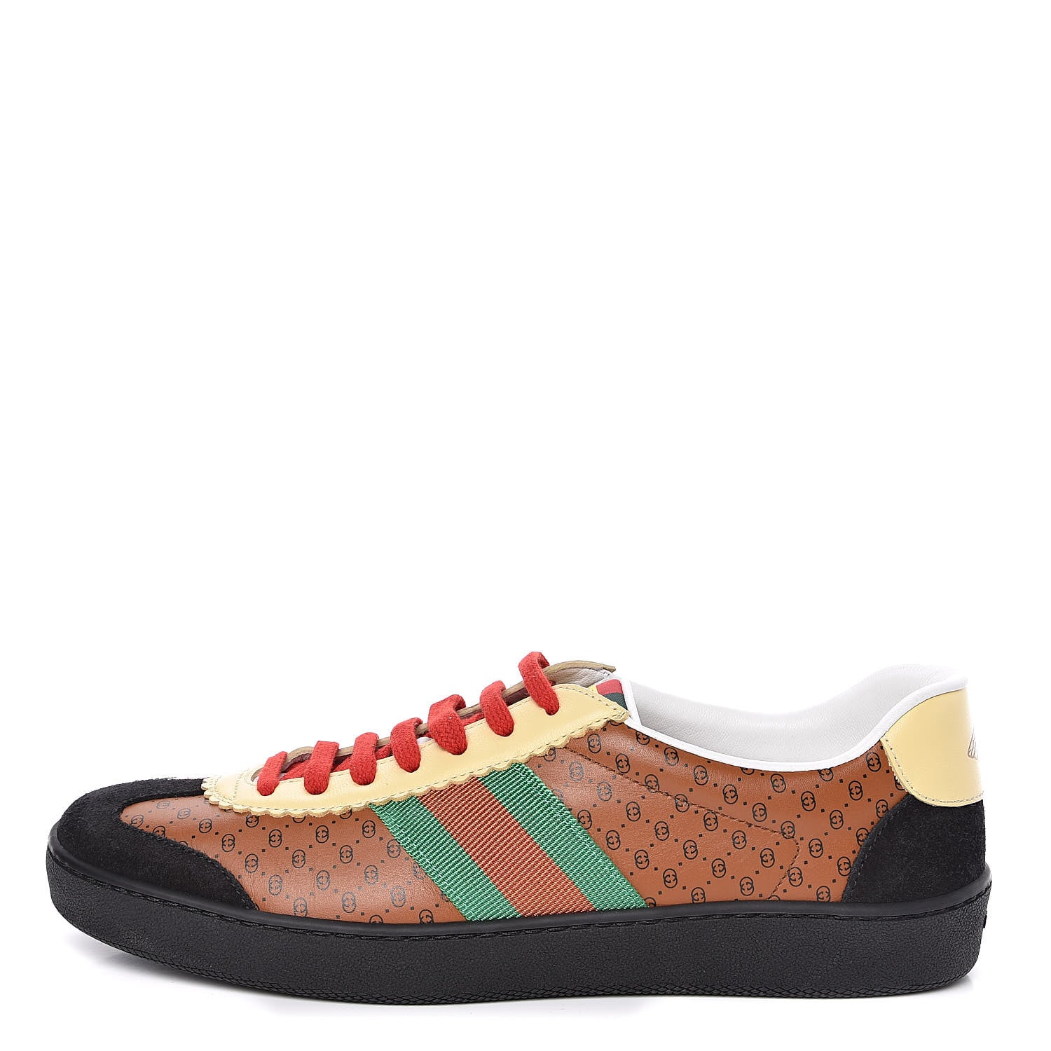Gucci X DAPPER DAN Calfskin Suede GG Micro Monogram Womens G74 Sneakers 39.5 Black Cuir Burro 1 of 10
