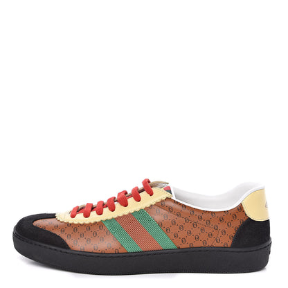 Gucci X DAPPER DAN Calfskin Suede GG Micro Monogram Womens G74 Sneakers 39.5 Black Cuir Burro 1 of 10