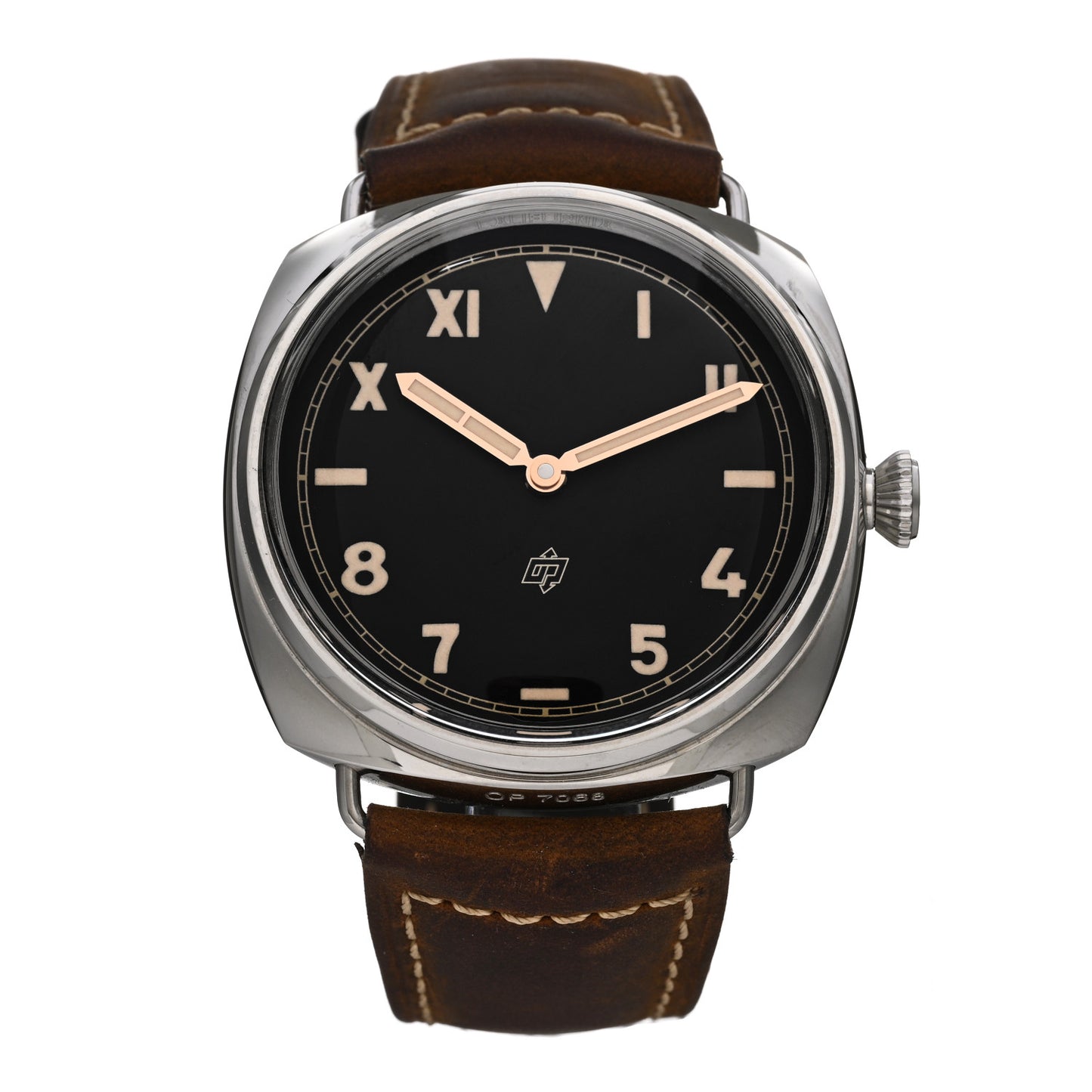 Stainless Steel Calfskin 47mm Radiomir 3 Days Manual Winding Watch Black PAM00424