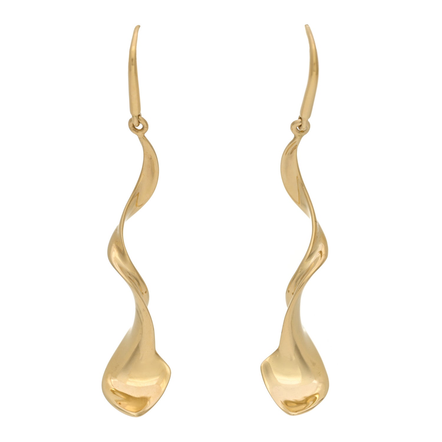 Tiffany 18K Yellow Gold Frank Gehry Orchid Drop Earrings 1 of 4