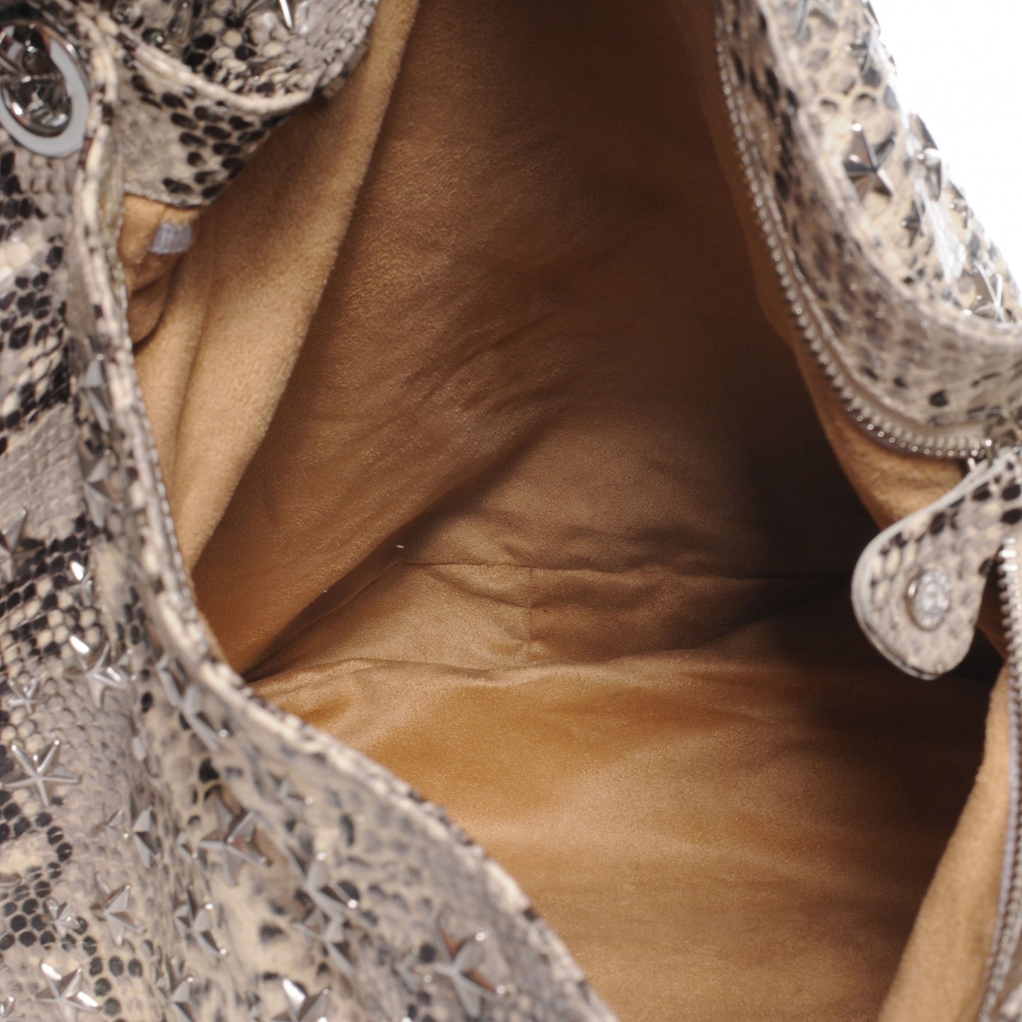 Snake Embossed Star Studded Sky Hobo Natural