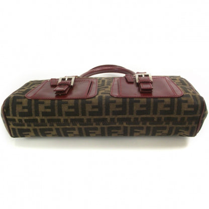 Fendi Zucca Multipocket Satchel Burgundy 4 of 9