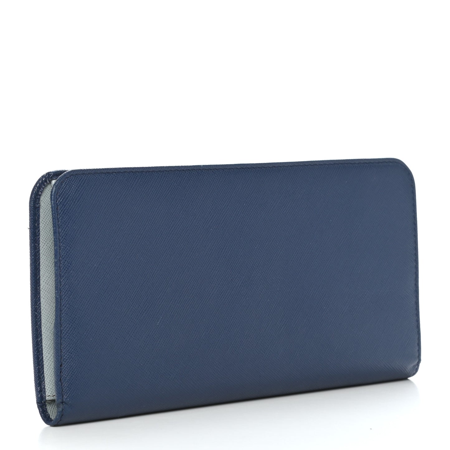 Saffiano Metal Double Snap Travel Wallet Cobalto