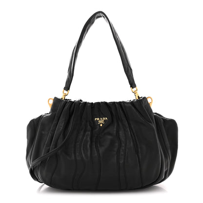 Prada Nappa Stripes Hobo Black 1 of 10