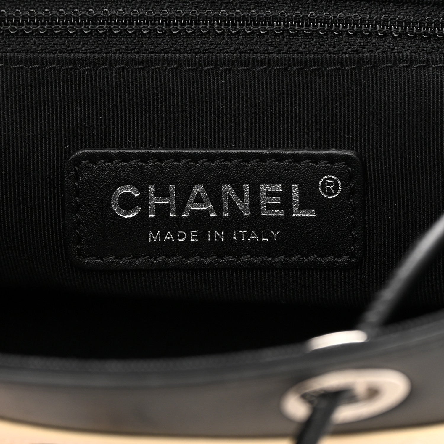 Chanel Crumpled Grained Calfskin Quilted Backpack Beige Ivory Black 6 of 13