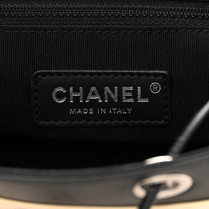 Chanel Crumpled Grained Calfskin Quilted Backpack Beige Ivory Black 6 of 13