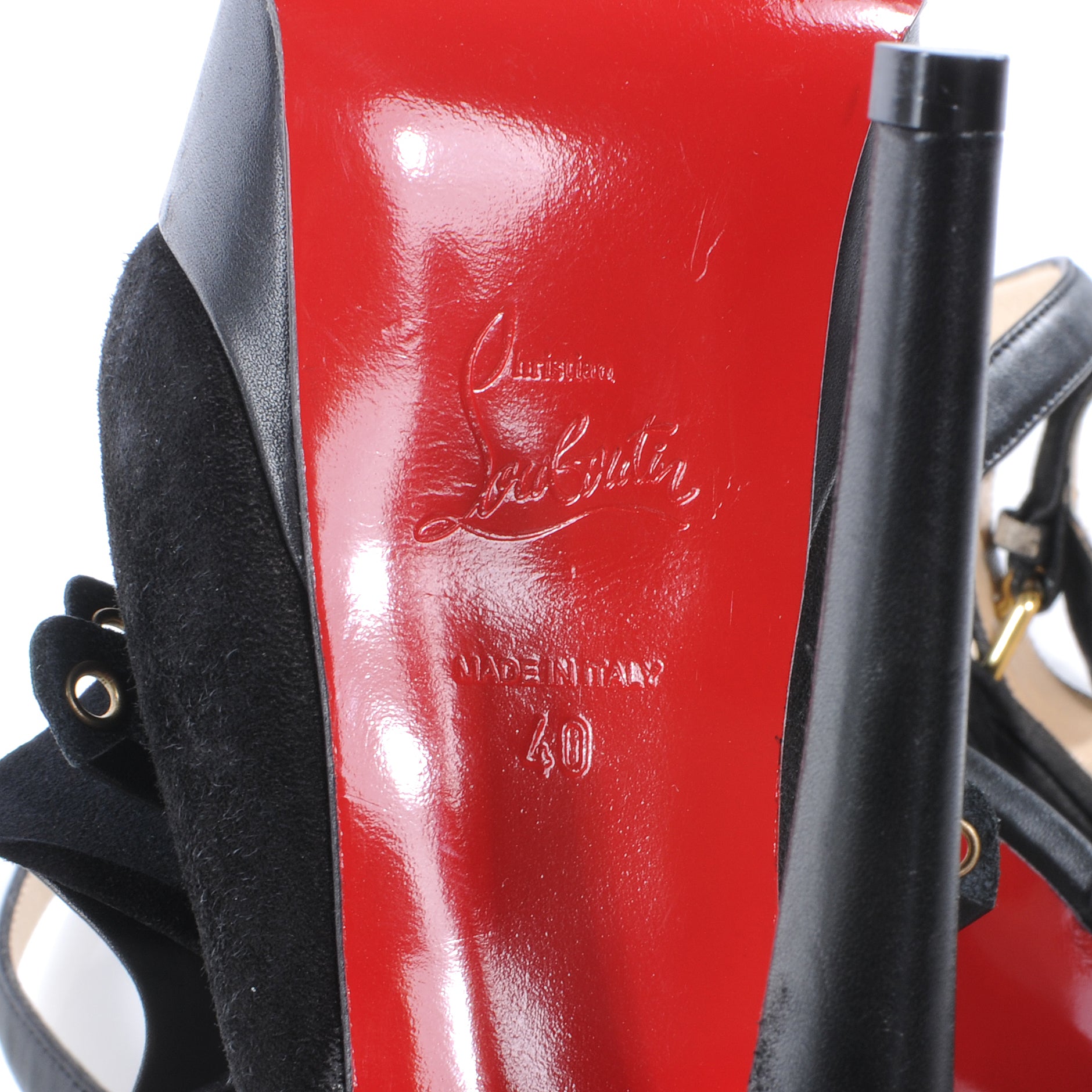 Christian Louboutin Suede Grommet Misfit 150 Heels 40 6 of 6