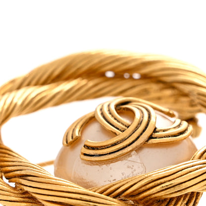 Chanel Pearl Twisted CC Brooch Gold 5 of 5