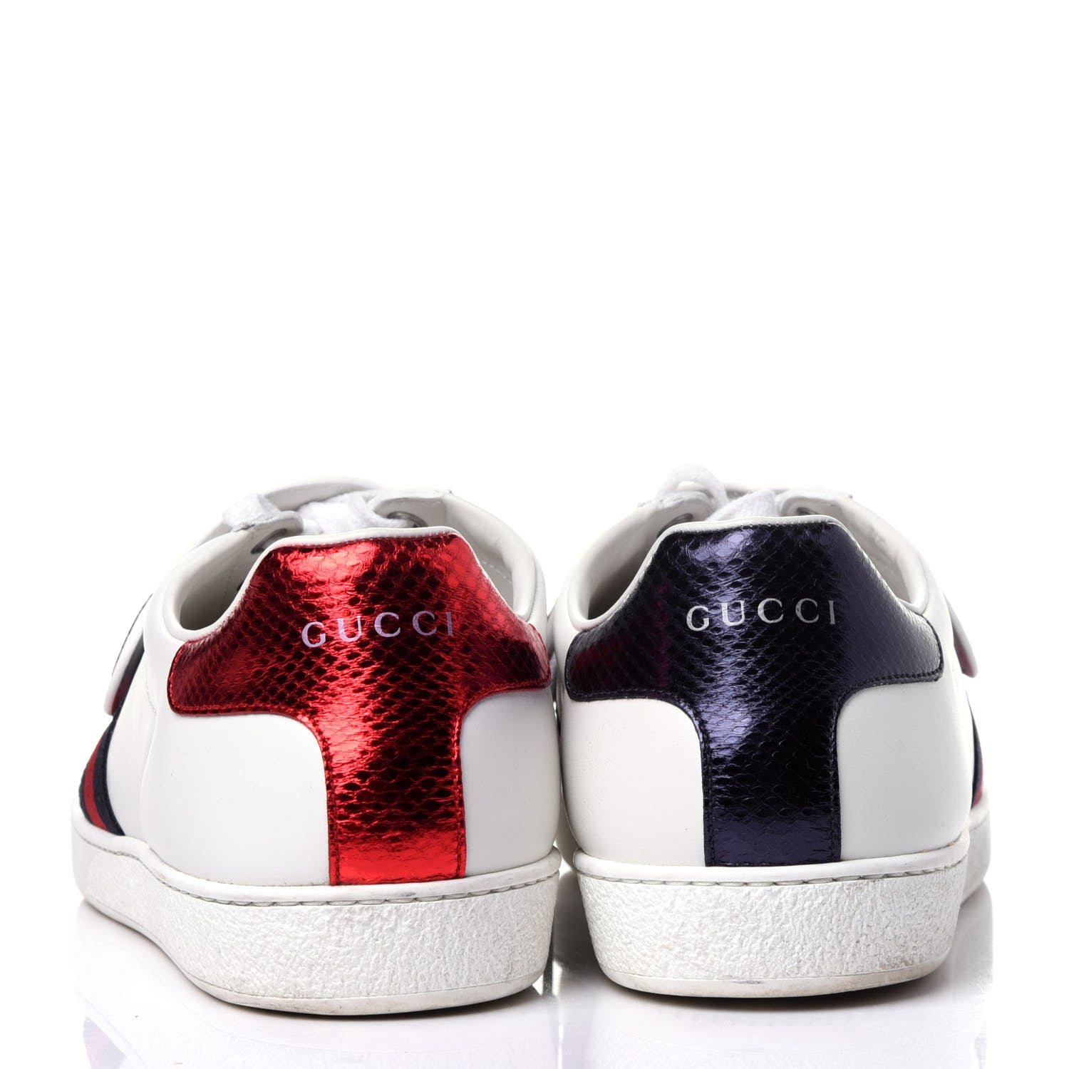 Gucci Calfskin Ayers Blind For Love Embroidered Womens Ace Sneakers 42 White 6 of 12