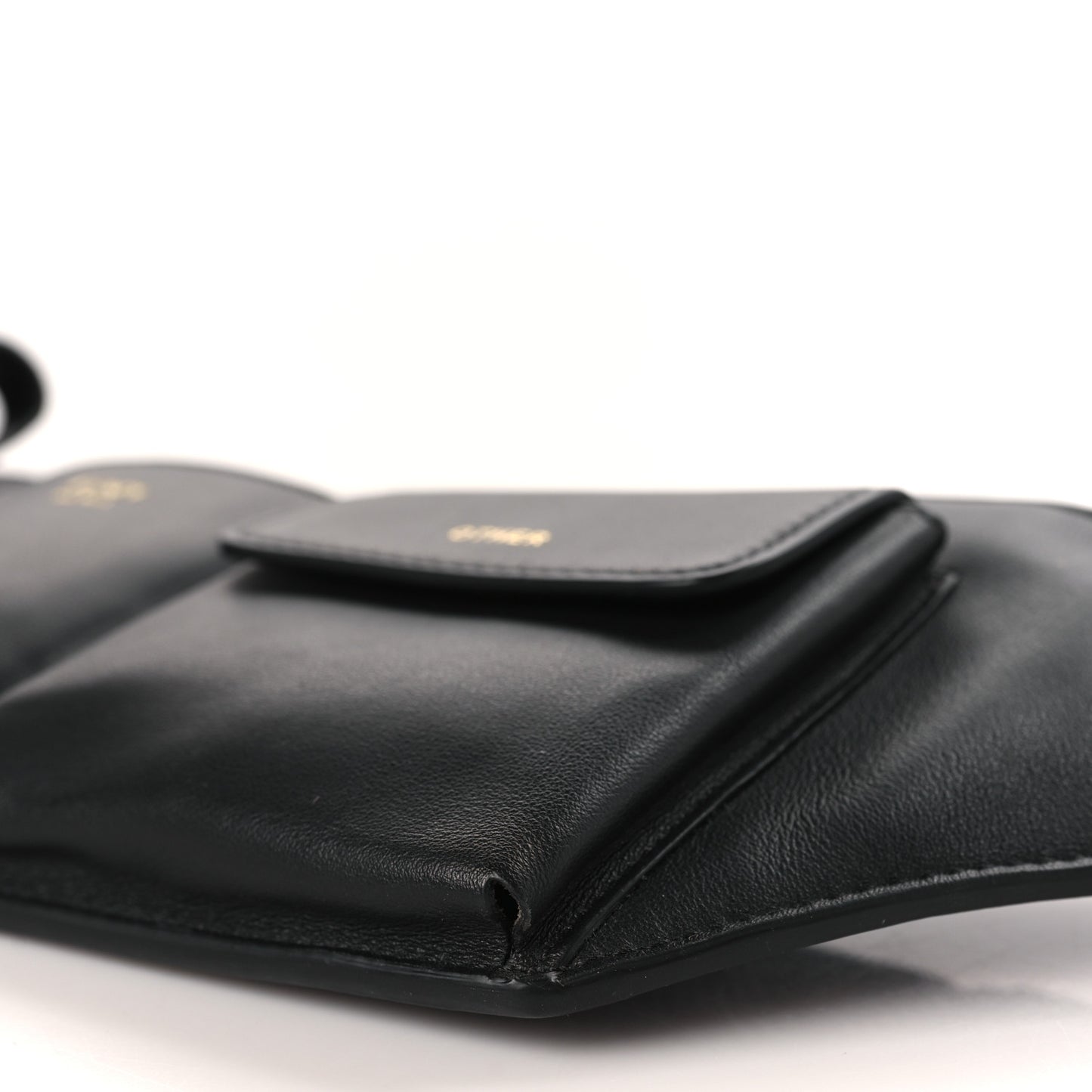 Vitello Grace Matte 3 Pocket Belt Pouch Black Soft Gold