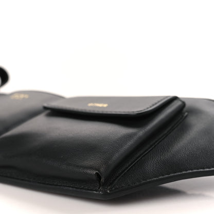 Fendi Vitello Grace Matte 3 Pocket Belt Pouch Black Soft Gold 8 of 8