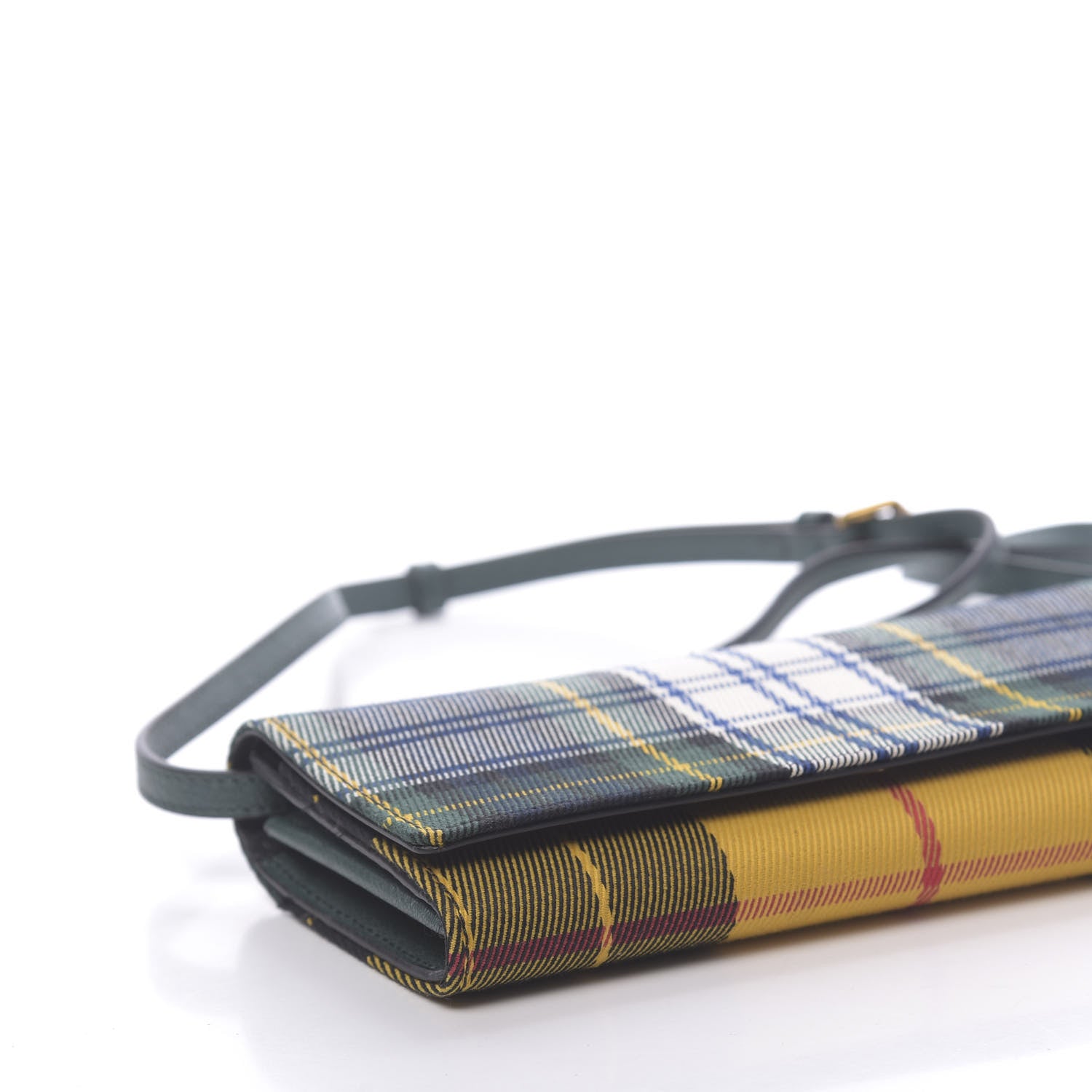 Burberry Canvas Tartan Check Mix Henley Wallet on Chain Green Multicolor 10 of 11