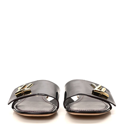 Louis Vuitton Patent Twist Flat Mules 39 Burgundy 2 of 8
