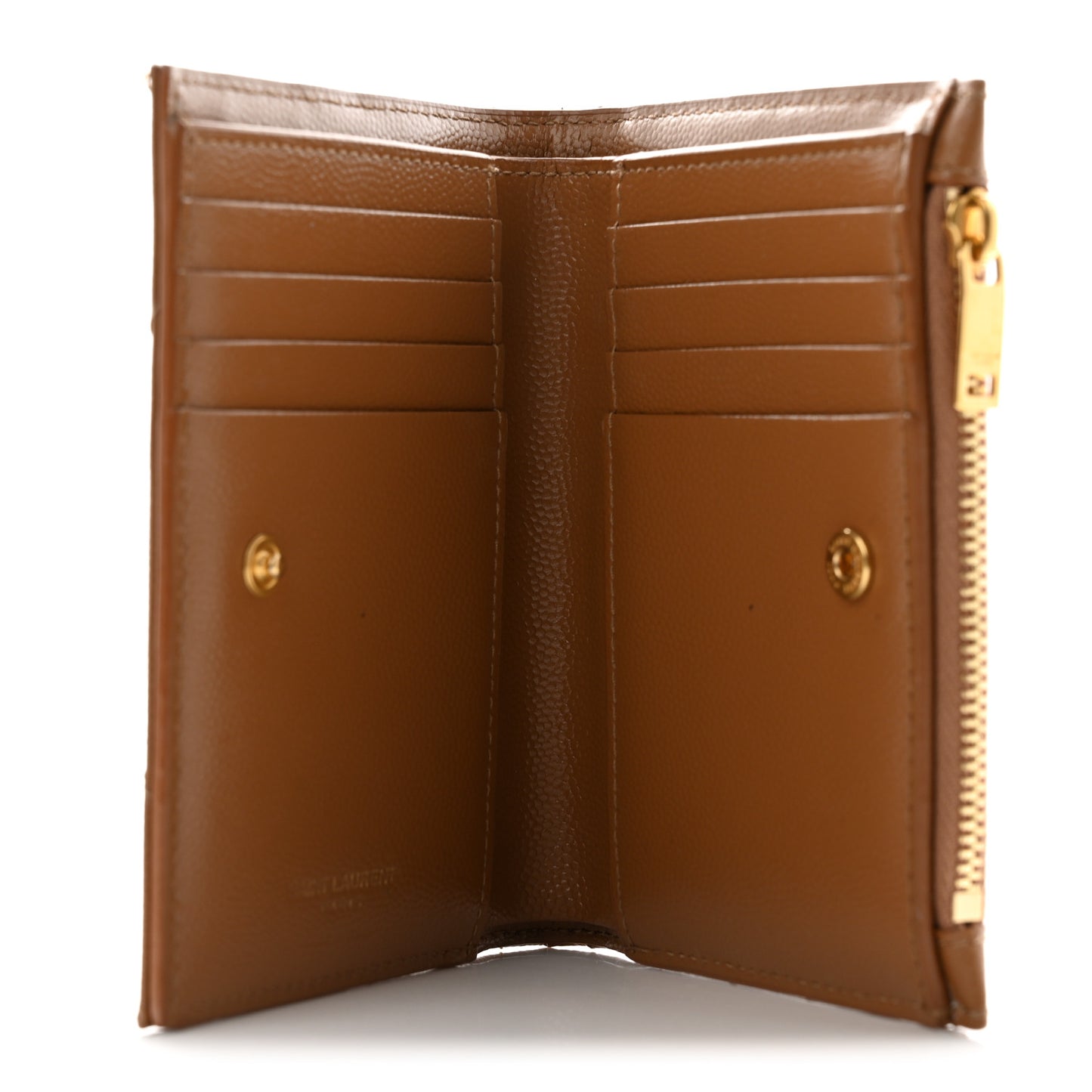 Grain De Poudre Matelasse Chevron Monogram Zipped Card Case Natural Dark