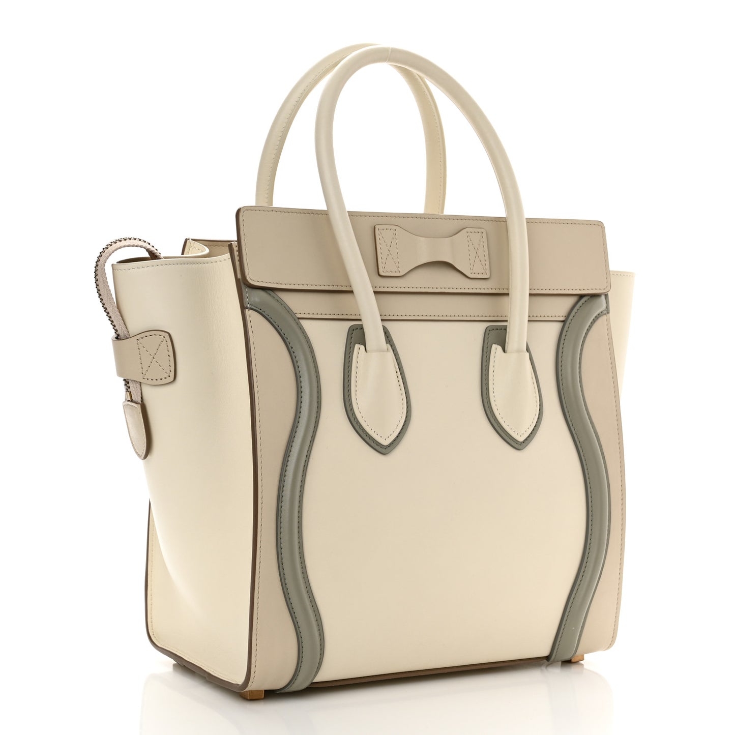 Shiny Smooth Calfskin Micro Tri-Color Luggage Natural