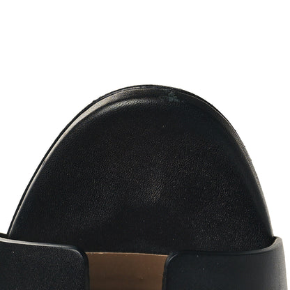 Hermes Calfskin Legend Wedge Sandals 35.5 Black 7 of 9