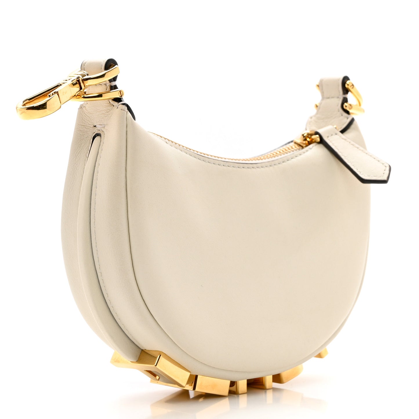 Vitello Grace Matte Nano Fendigraphy Hobo Charm White Ice