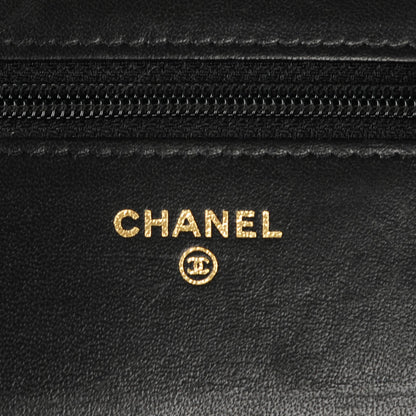 Chanel Lambskin Quilted Boy Wallet On Chain WOC Black 5 of 6