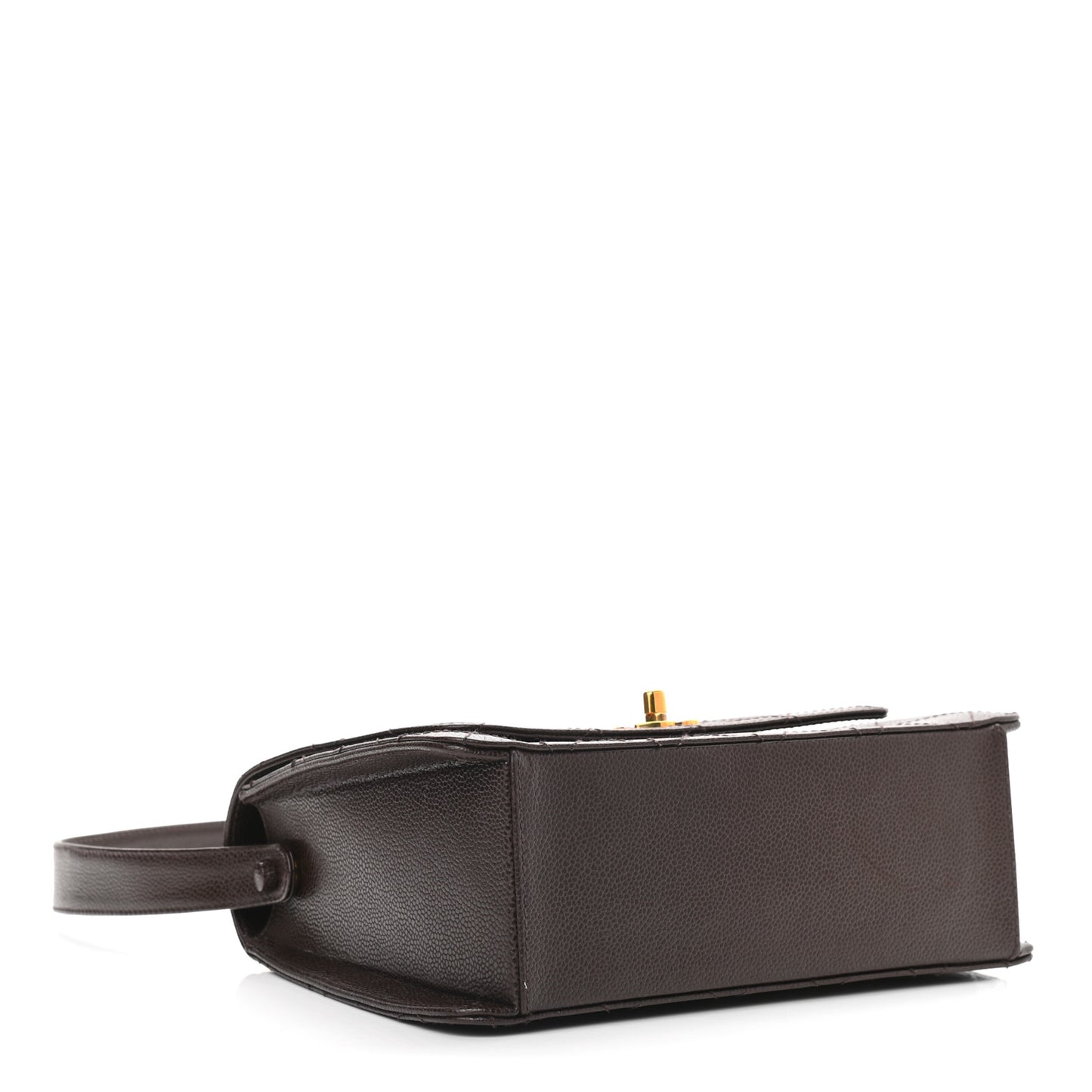 Caviar Flap Shoulder Bag Brown